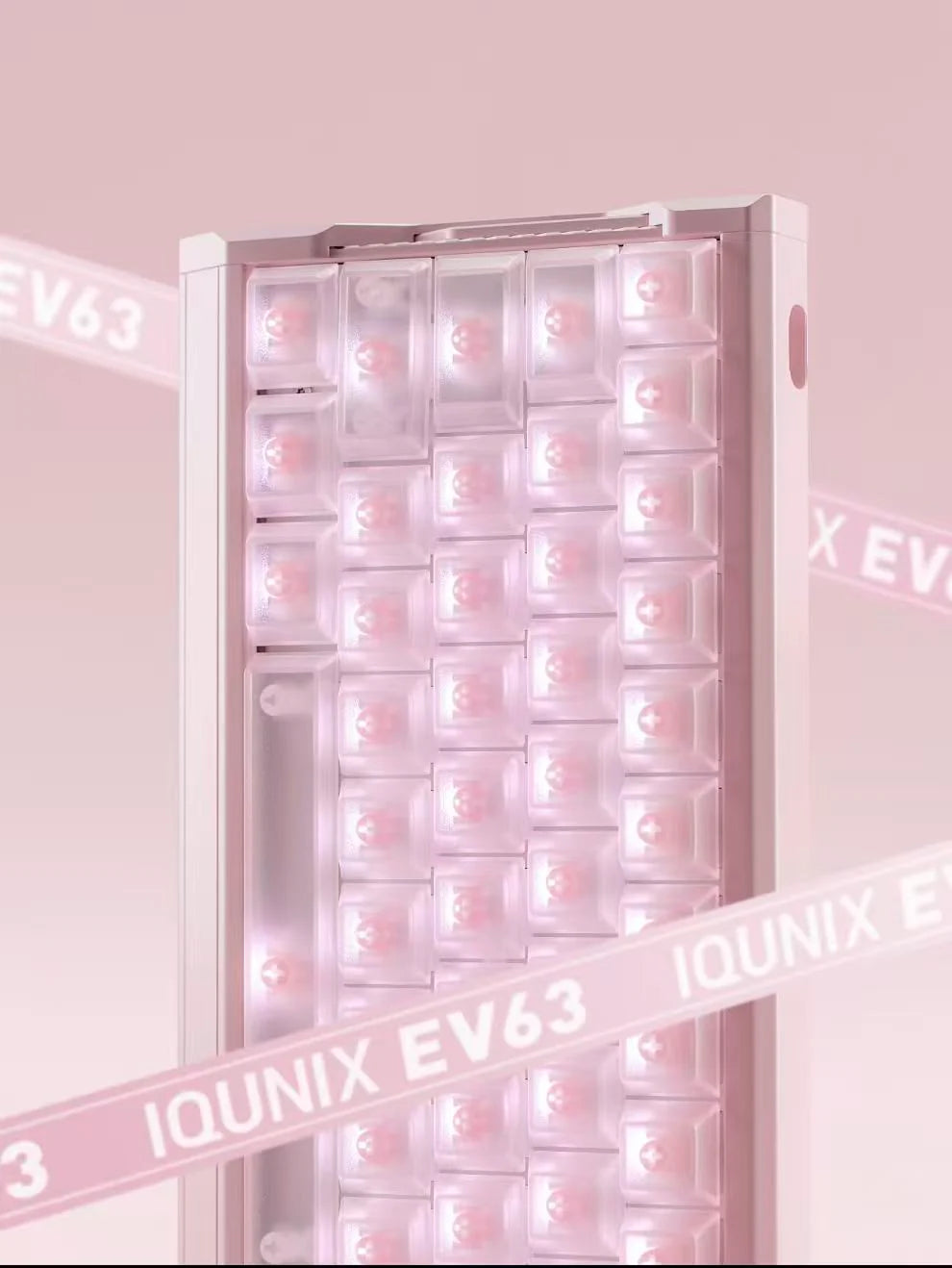 IQUNIX EV63 Hall Effect 8K RGB Wired Gaming Keyboard Pink Magnetic X Ultra Switch