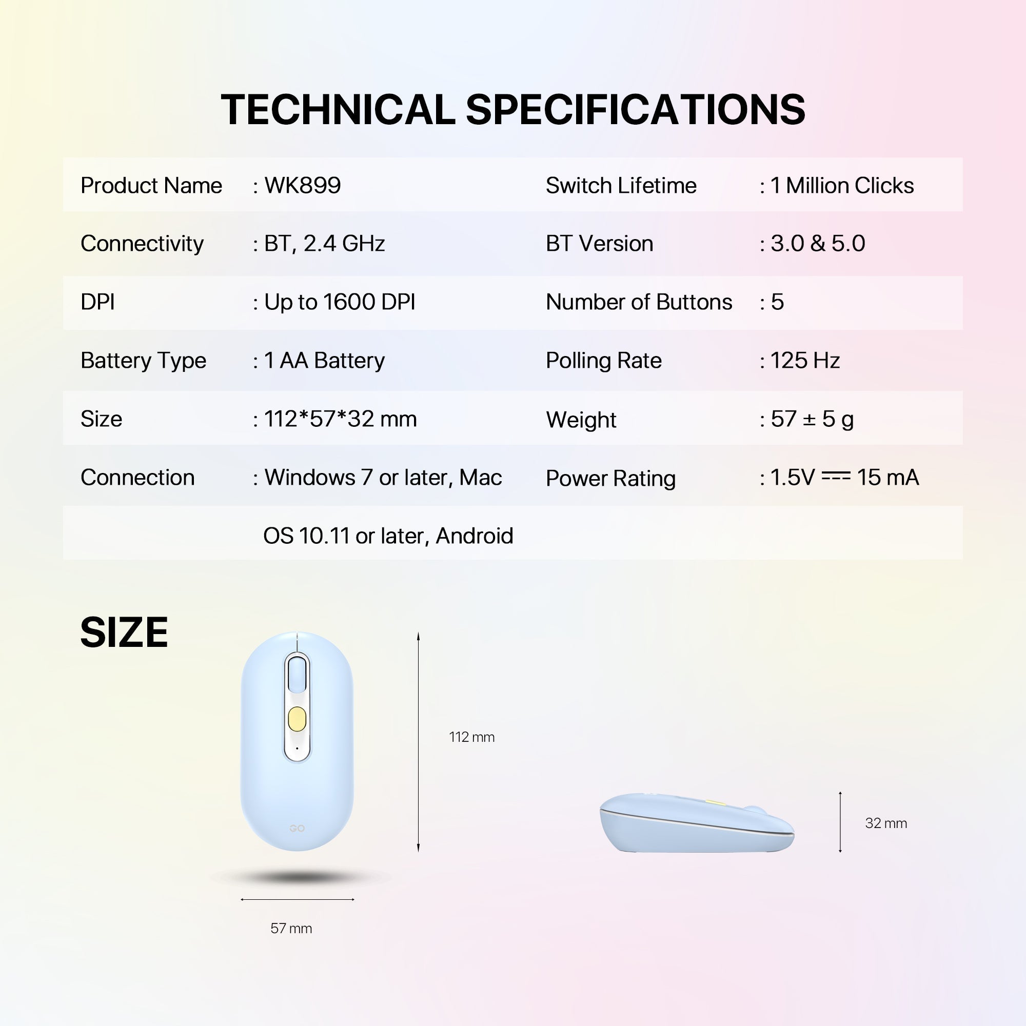 Fantech GO MOCHI101 95% Wireless Keyboard and Mouse Combo Set