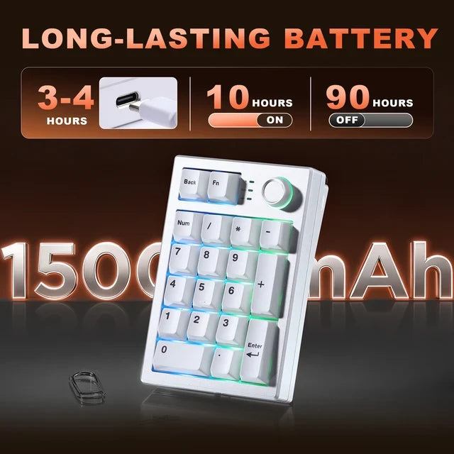 YUNZII AL21 Wireless Aluminum Mechanical Numpad Keyboard with Knob