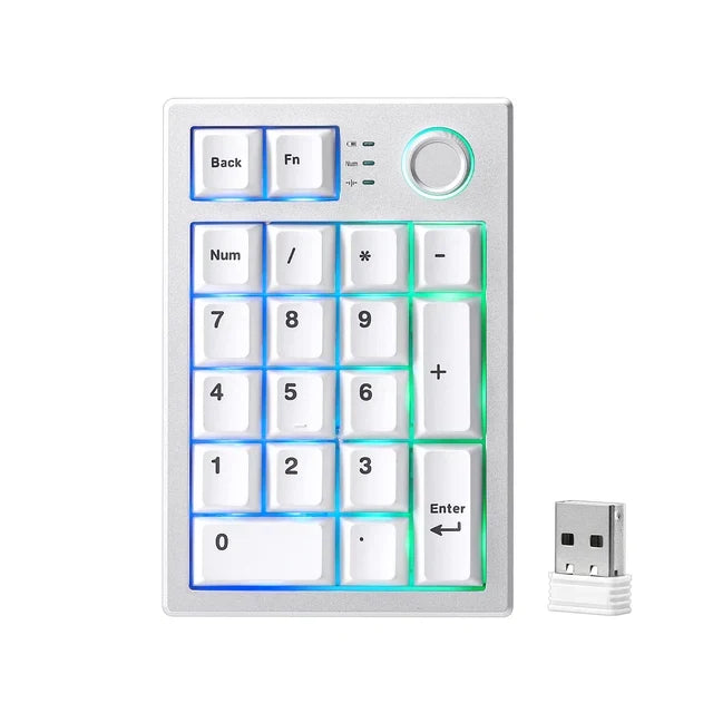 YUNZII AL21 Wireless Aluminum Mechanical Numpad Keyboard with Knob