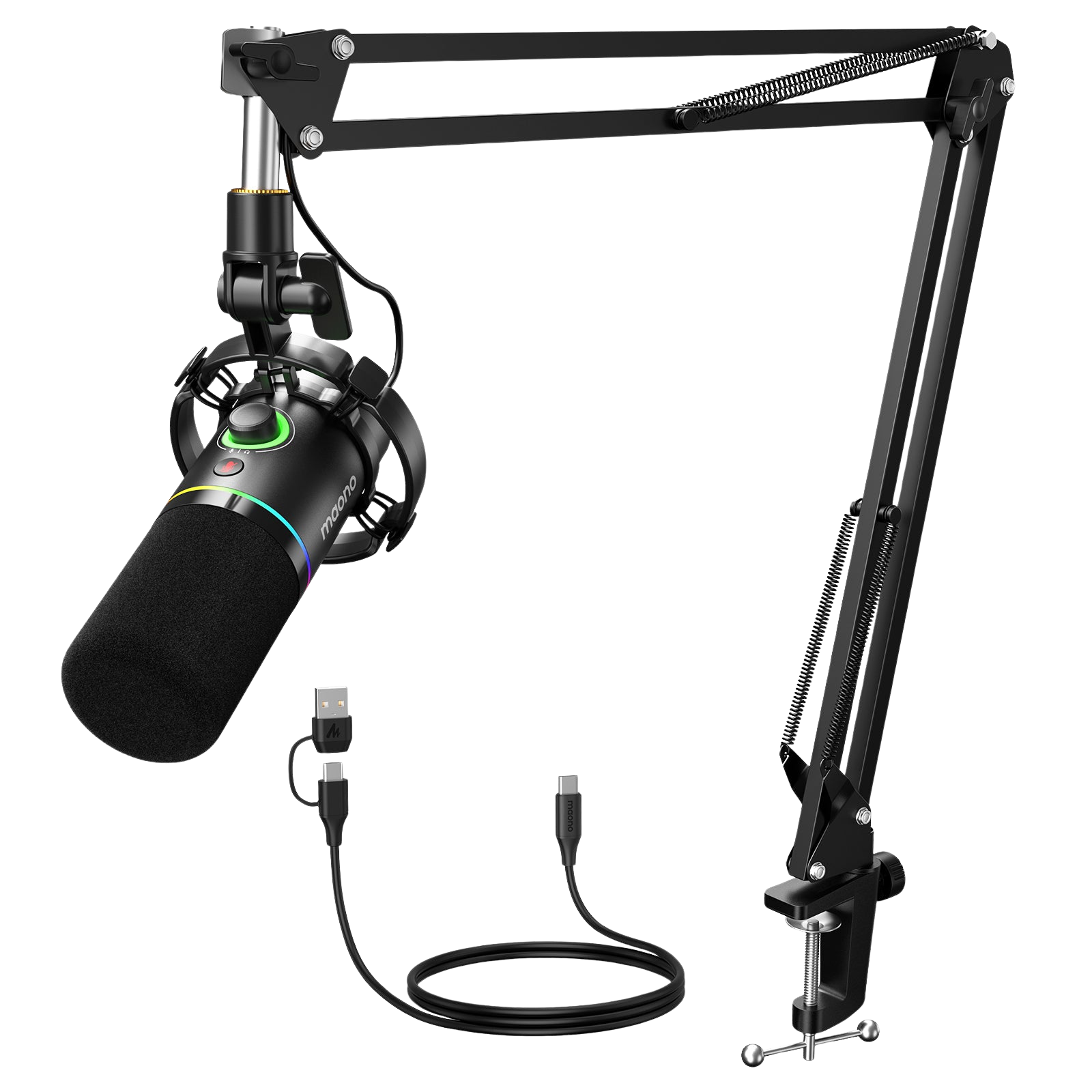 MAONO PD200XS USB/XLR Dynamic Microphone Set with Boom Arm