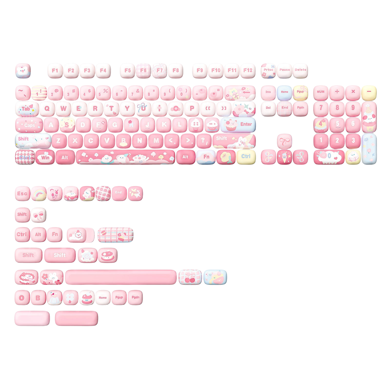 YUNZII Ice Cream MOG Profile PBT Keycap Set - 138 keys