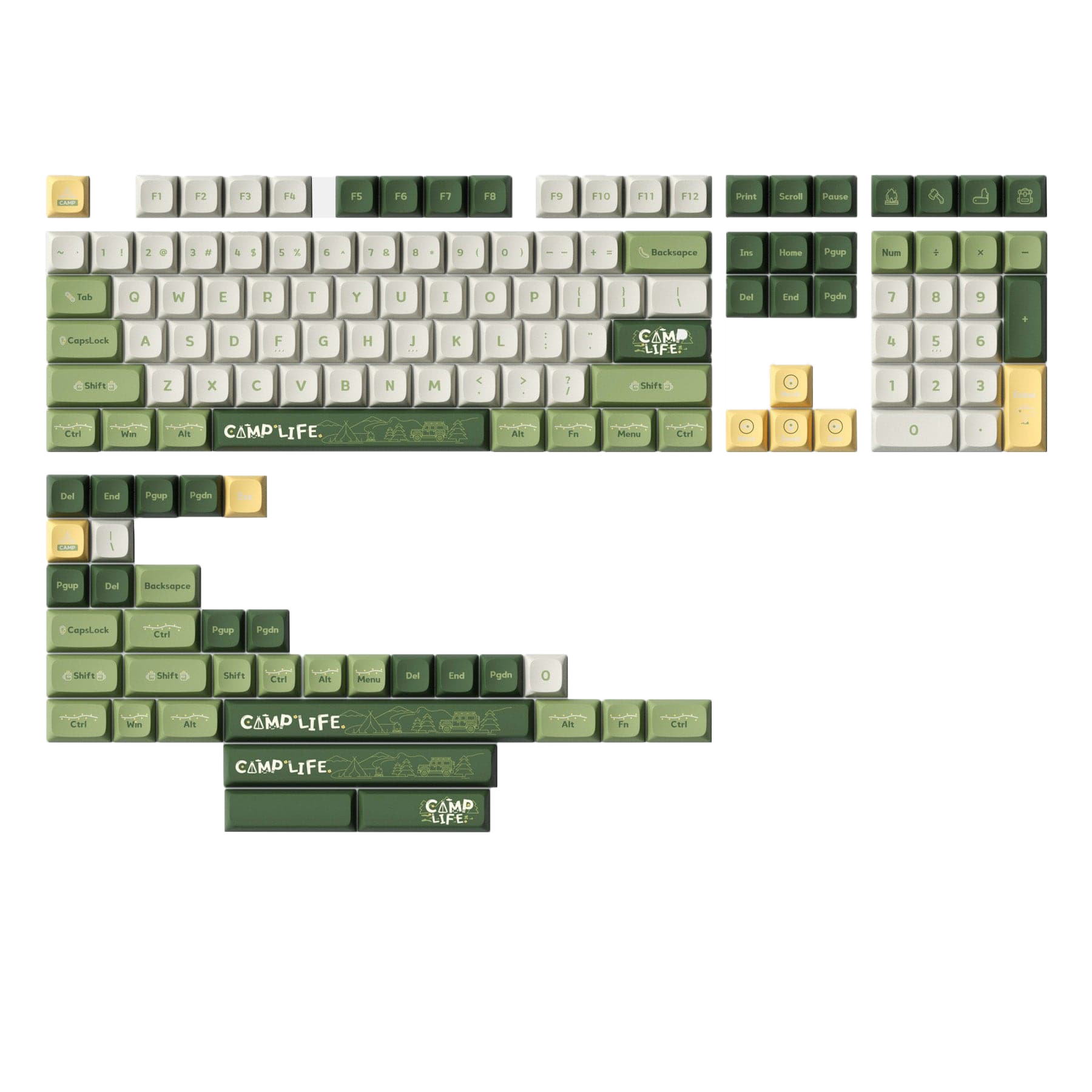 KeyTok KDA Camp Life Dye-Sub PBT Keycaps 142pcs / Set