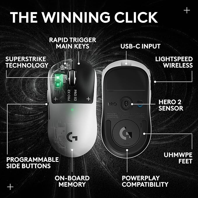 Logitech G PRO X2 SUPERSTRIKE LIGHTSPEED Gaming Mouse