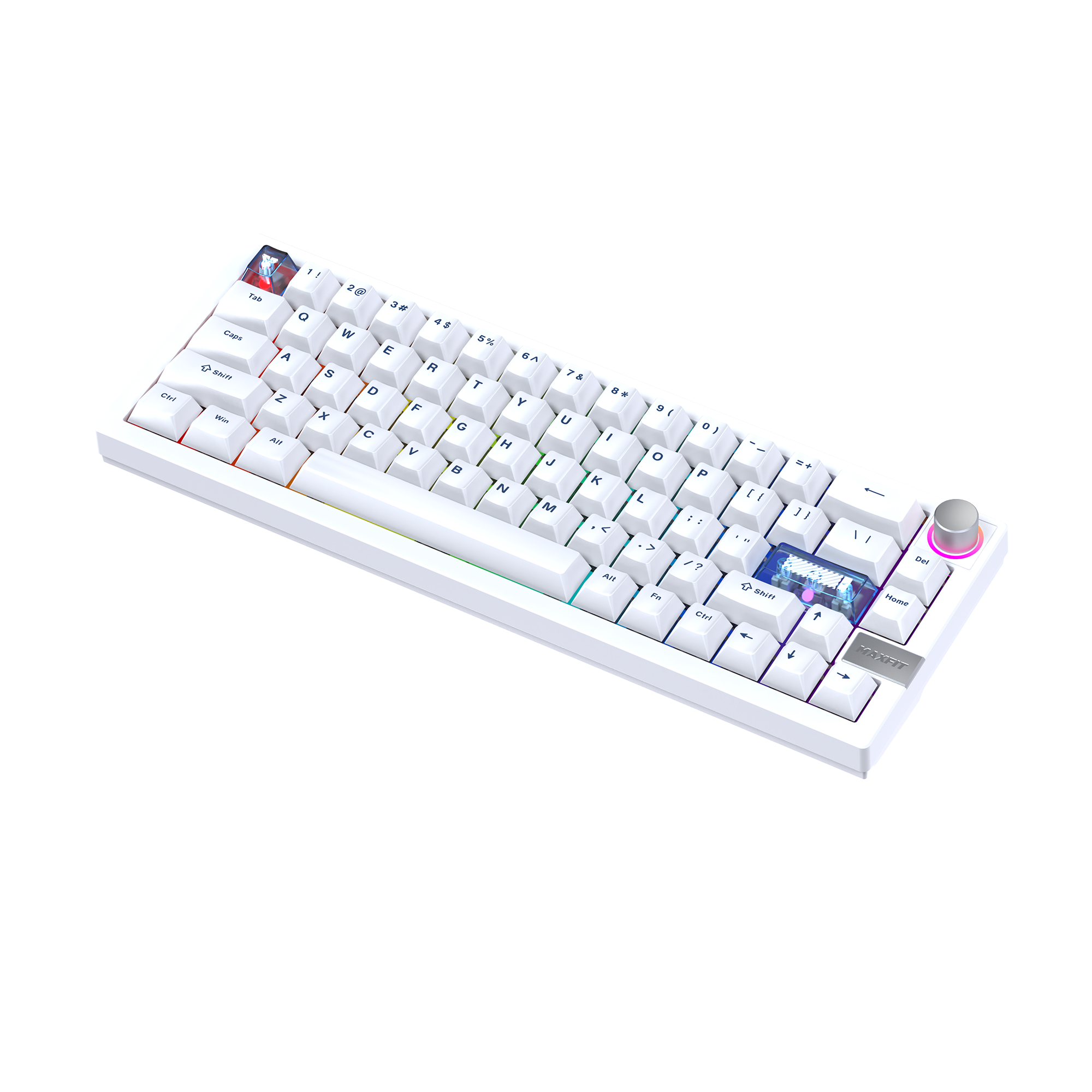 Fantech MAXFIT6 60% Hot-Swap QMK/VIA Wireless Mechanical Keyboard with Knob