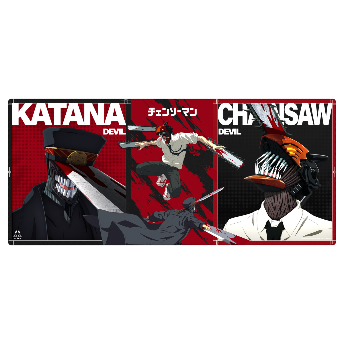 ARBITER STUDIO CHAINSAW MAN XL 900x400mm Cloth Mousepad (CHAINSAW vs KATANA)