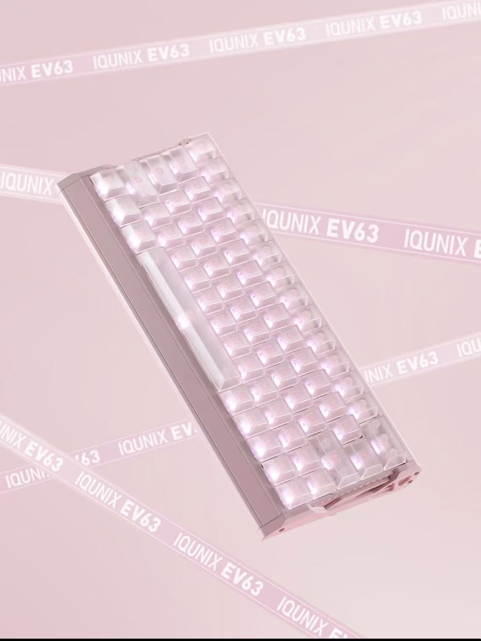 IQUNIX EV63 Hall Effect 8K RGB Wired Gaming Keyboard Magnetic X Ultra Switch- Pink（Pre-Order）