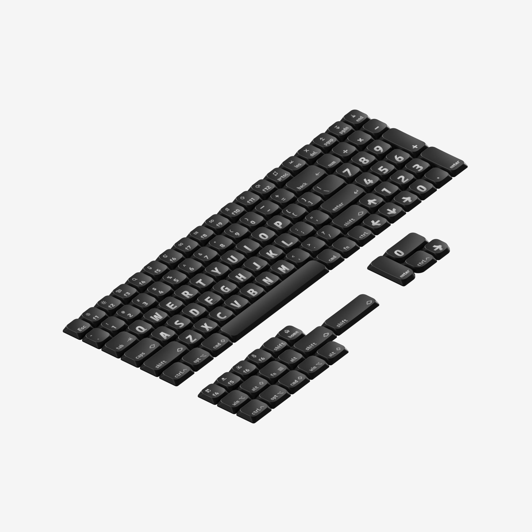 NuPhy Low-Profile Canopus Shine-through nSA Keycaps - 121 keys(Black)