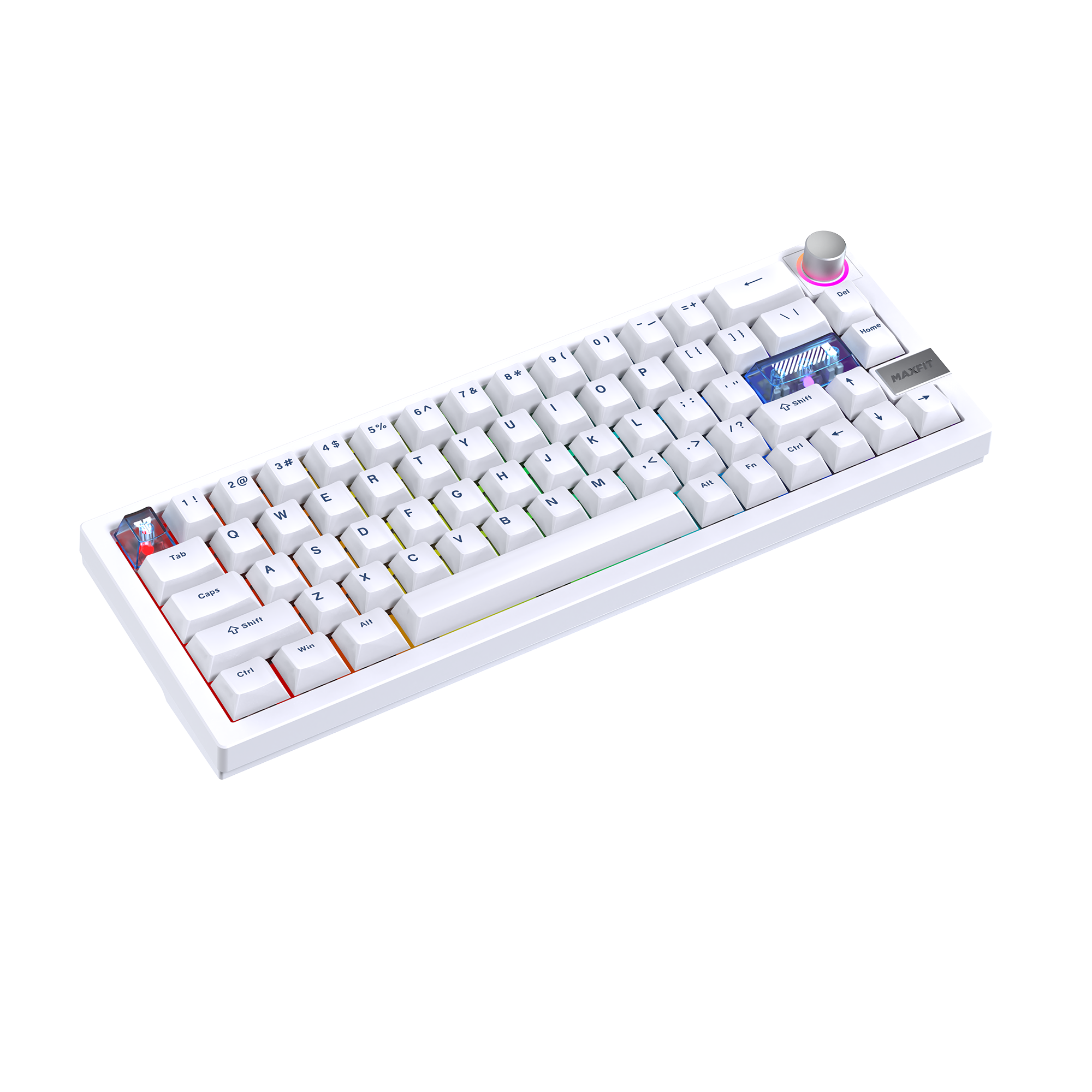 Fantech MAXFIT6 60% Hot-Swap QMK/VIA Wireless Mechanical Keyboard with Knob