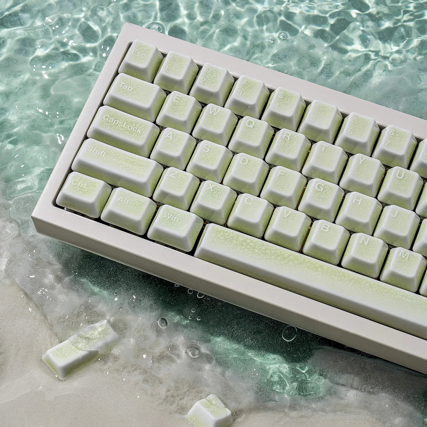 Ceramic Keycap Full Set-Green Crazed