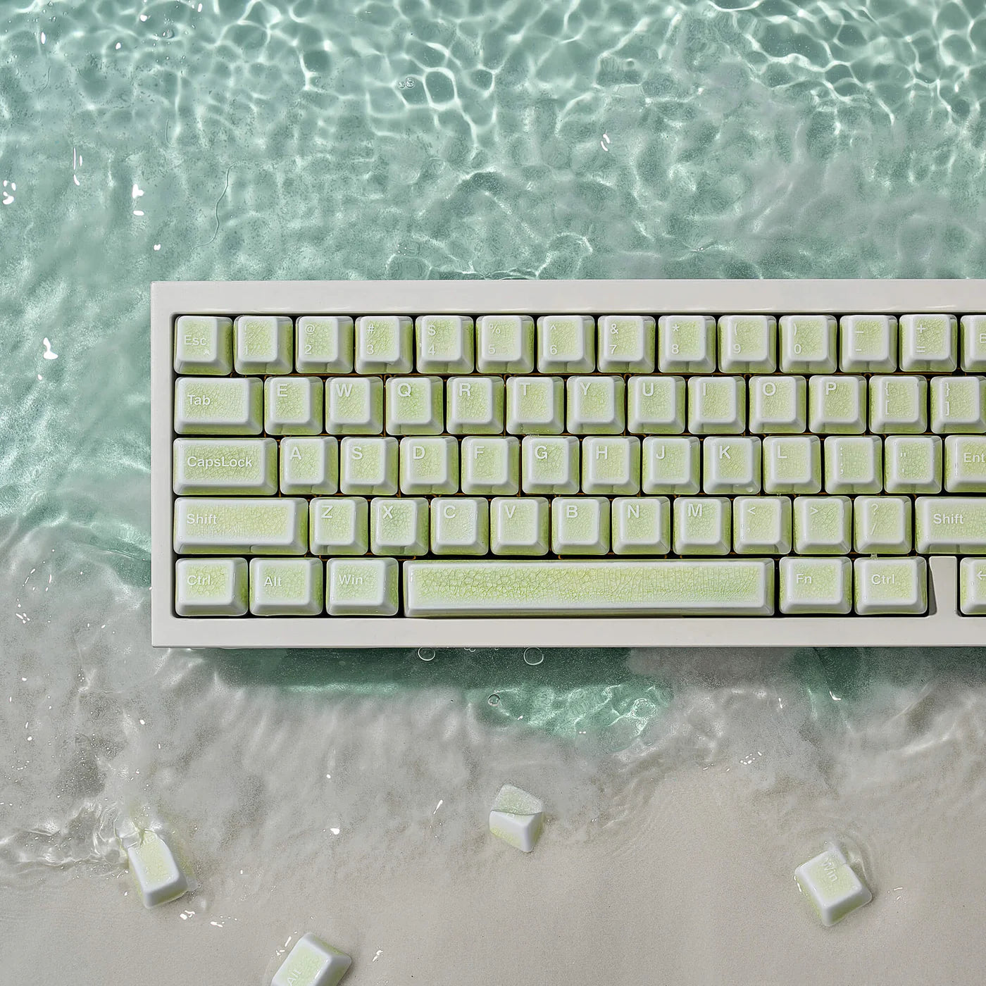 Ceramic Keycap Full Set-Green Crazed
