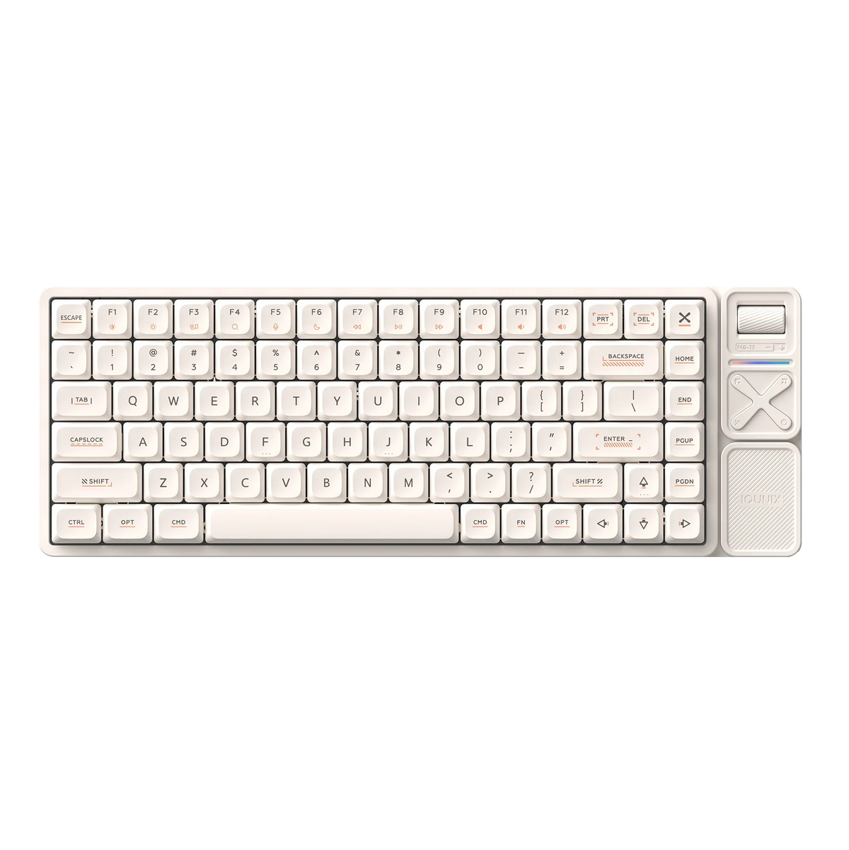 IQUNIX Magi75 Pro White keyboard, front view
