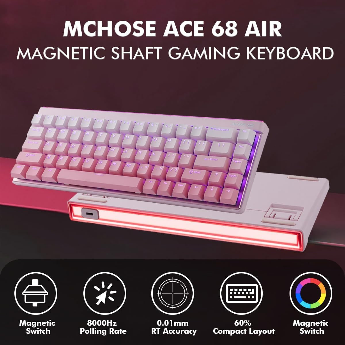 MCHOSE ACE 68 Air HE Magnetic 8K Wired Gaming Keyboard