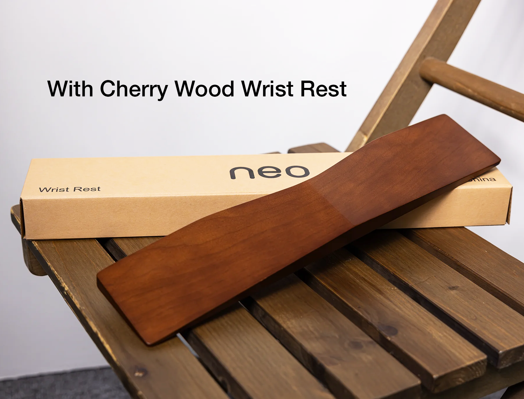 Neo Studio Neo Ergo Custom Ergonomic Mechanical Keyboard with Cherry Wood Wrist Rest