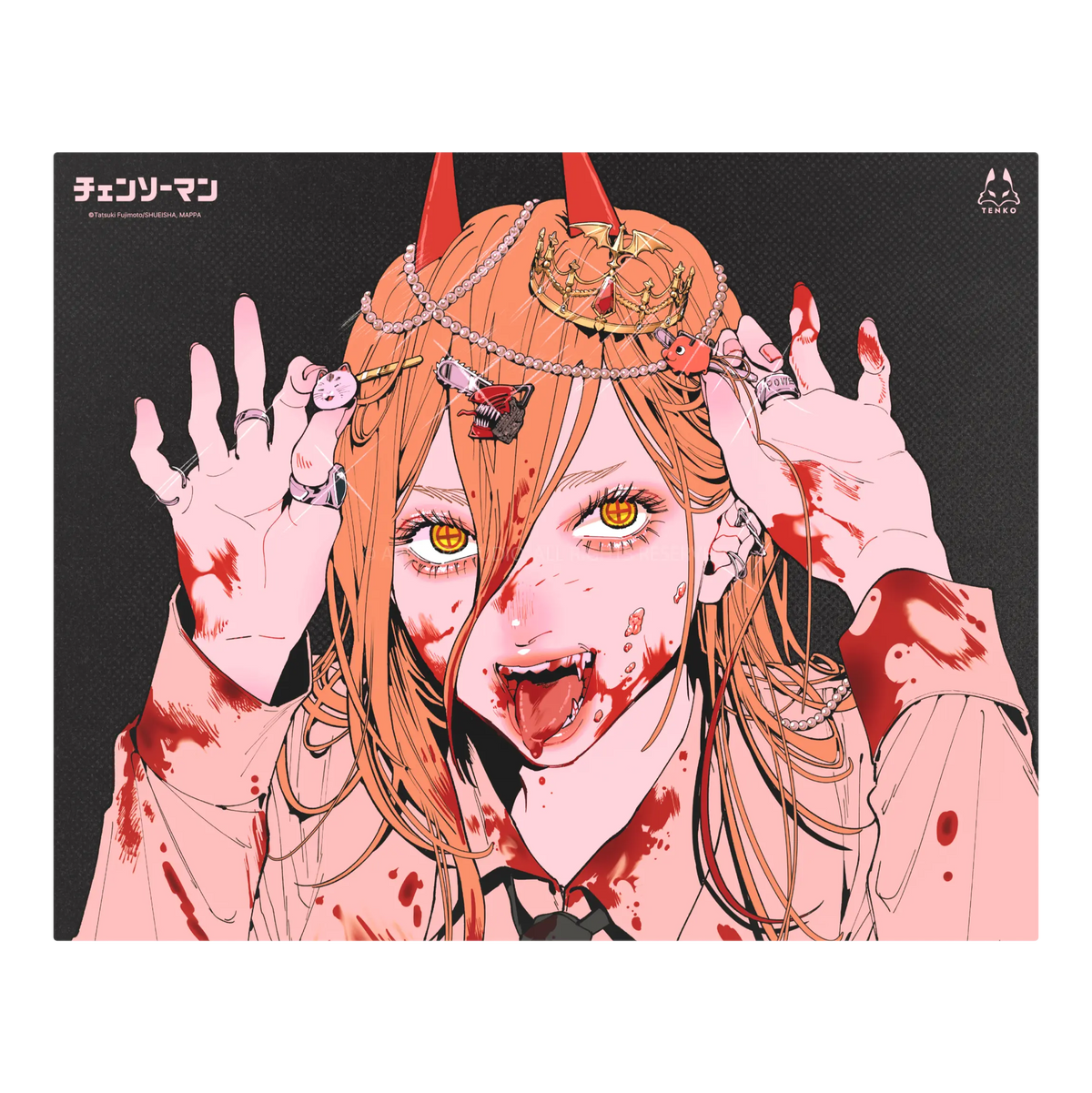 ARBITER STUDIO CHAINSAW MAN 500x400mm Lunar Speed Glass Mousepad - POWER