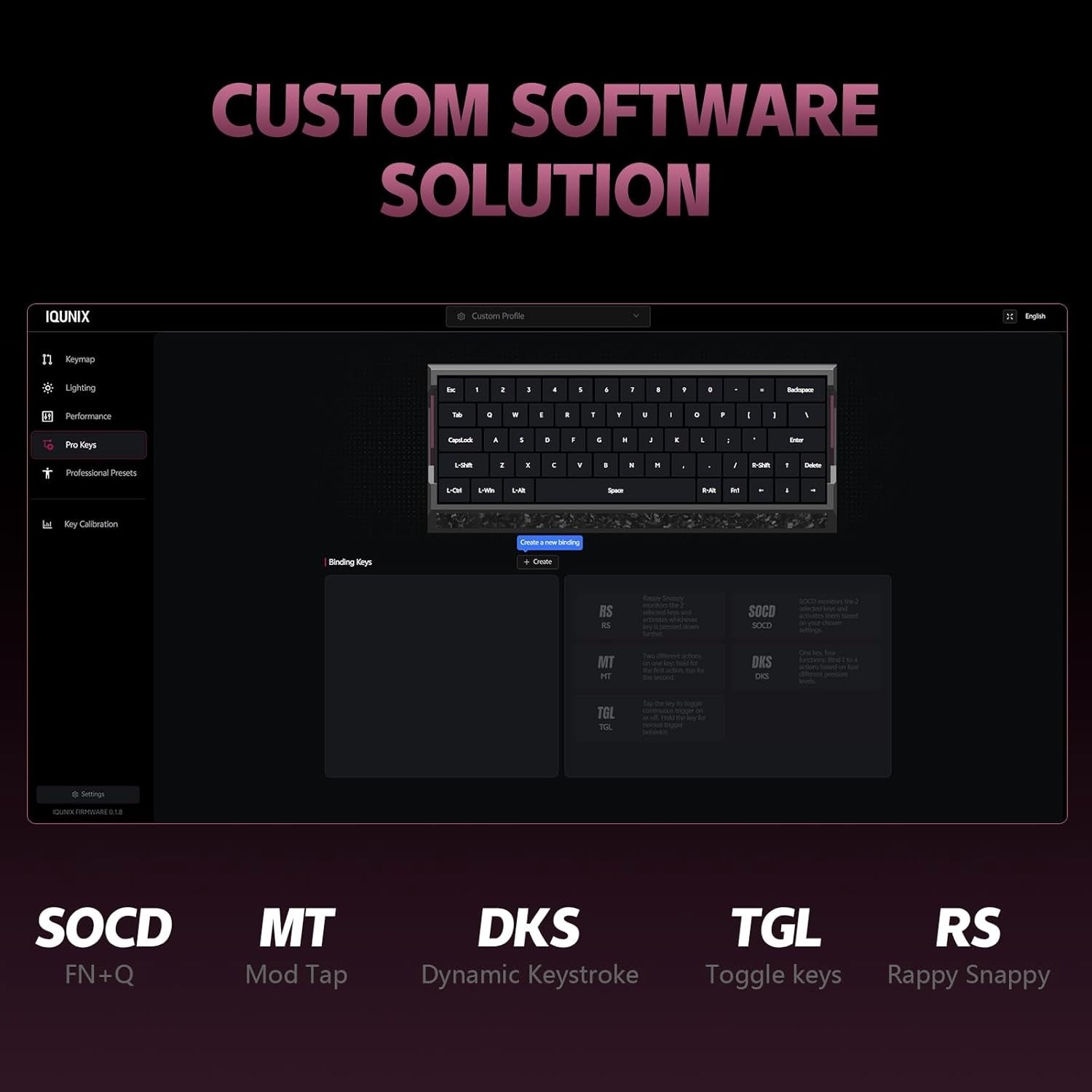 IQUNIX EV63 Hall Effect 8K RGB Wired Gaming Keyboard Pink Magnetic X Ultra Switch