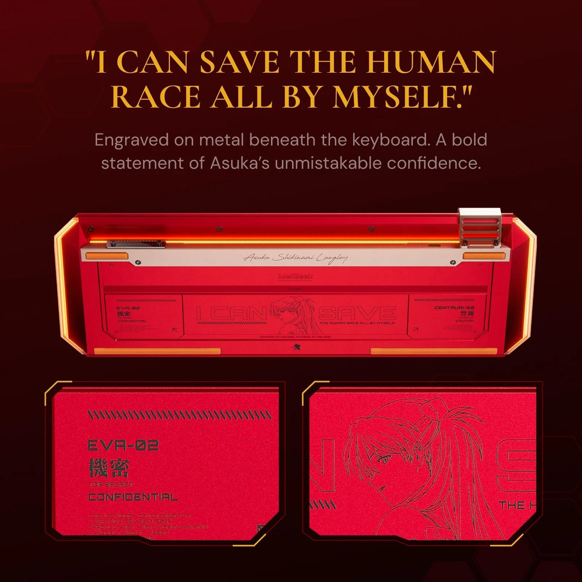 MelGeek Centauri 60 Evangelion Wired Custom HE Gaming Keyboard - EVA-02 Asuka Langley Limited Edition