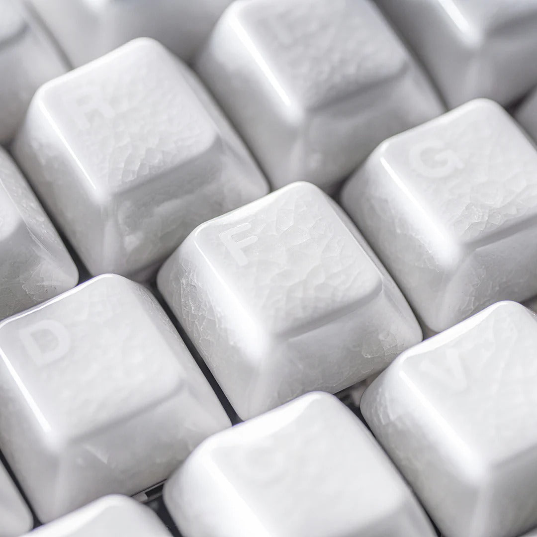 C-Cerakey A+B Ceramic Keycap Set White Crazed / Legend