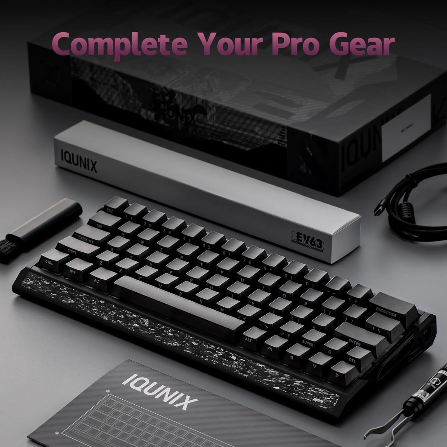 IQUNIX EV63 Hall Effect 8K RGB Wired Gaming Keyboard Pink Magnetic X Ultra Switch