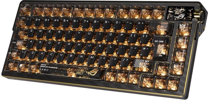 Asus ROG AZOTH Extreme Edition 20 OLED Hot-Swappable Gaming Keyboard - ROG NX Edition 20 Storm Switch - ROG 20th Anniversary Design Translucent Black Keycaps Tri-Mode Limited Edition (Pre-Order)