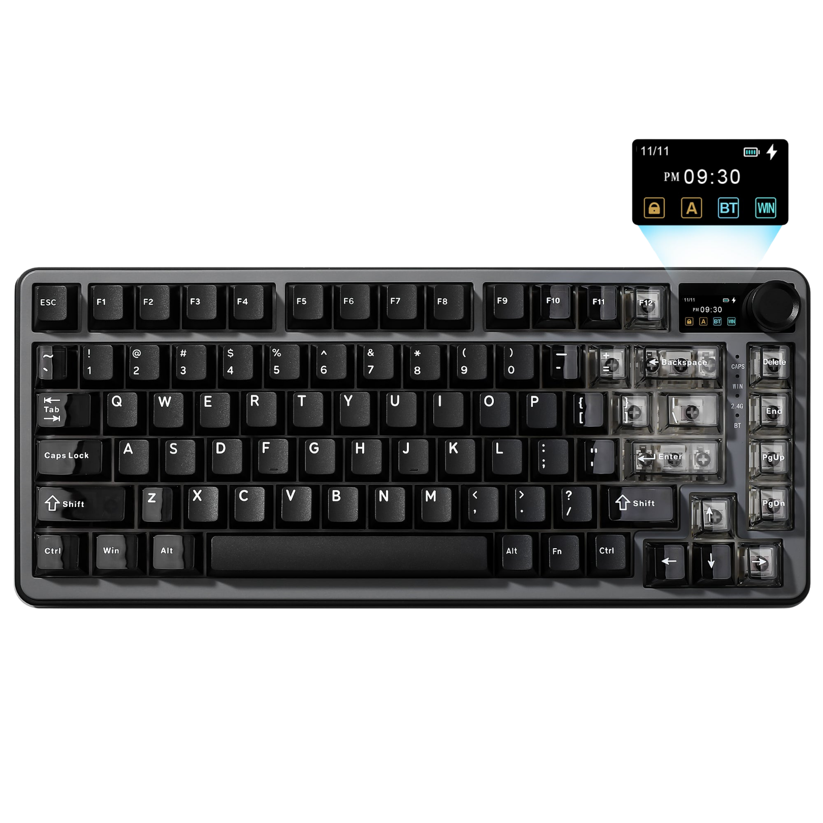 YUNZII B75 PRO MAX QMK/VIA Knob TFT Screen Wireless Mechanical Keyboard