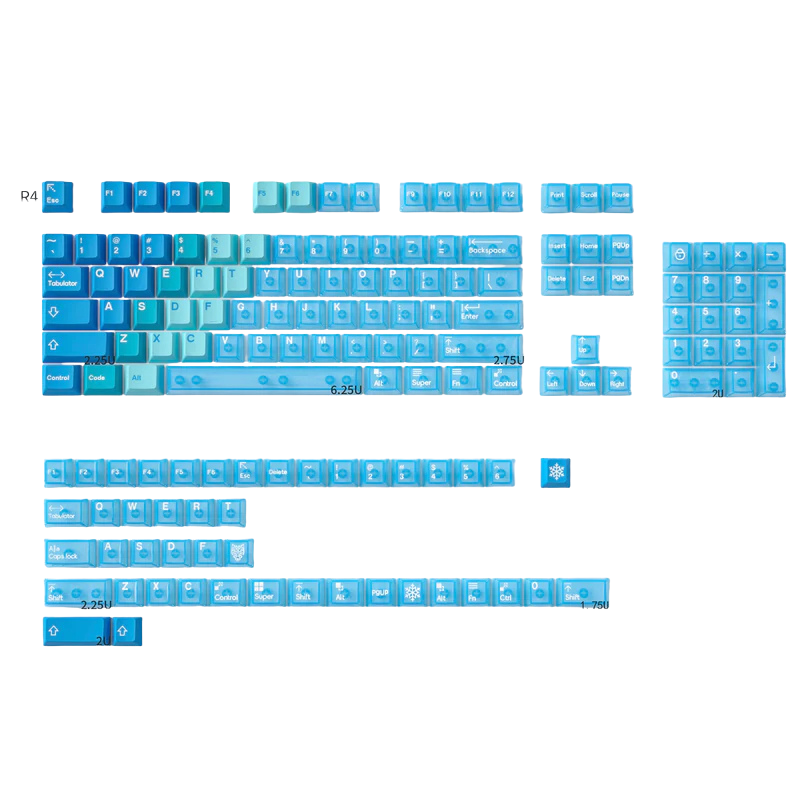 Snow Mountain PBT Dye-Sub + PC Pad-Printed Cherry OEM Profile Keycaps